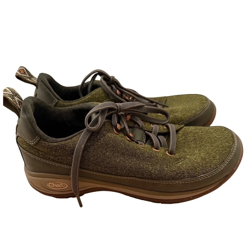 Chaco Women's Green Textile Lace Up Casual‎ Outdoor Fashion Sneakers Shoes